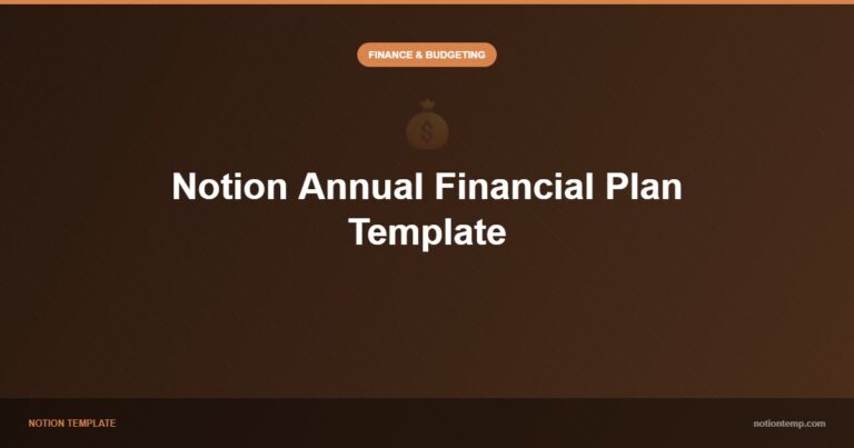 Notion Annual Financial Plan Template