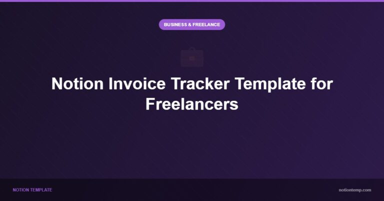 Notion Invoice Tracker Template for Freelancers