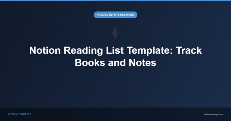 Notion Reading List Template: Track Books and Notes