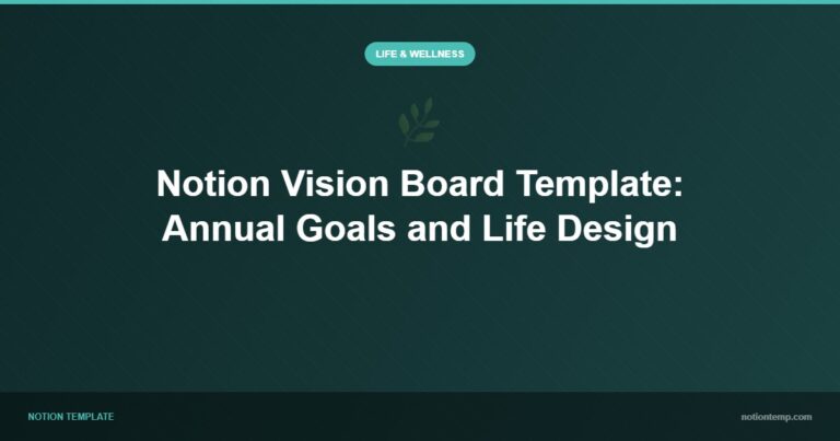 Notion Vision Board Template: Annual Goals and Life Design
